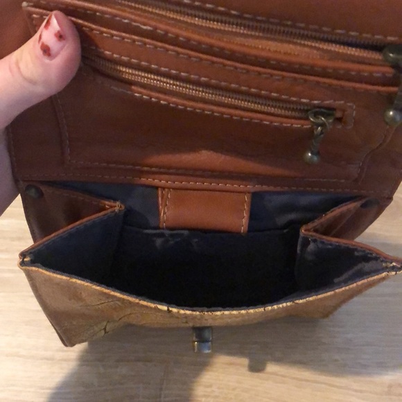 Genuine Leather Fern Print Crossbody - Picture 6 of 7